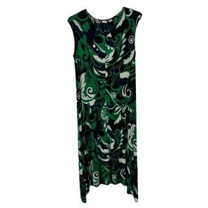 Chico's Travelers 2 Dress Women Size L Midi‎ /Maxi Geometric Slinky Sleeveless